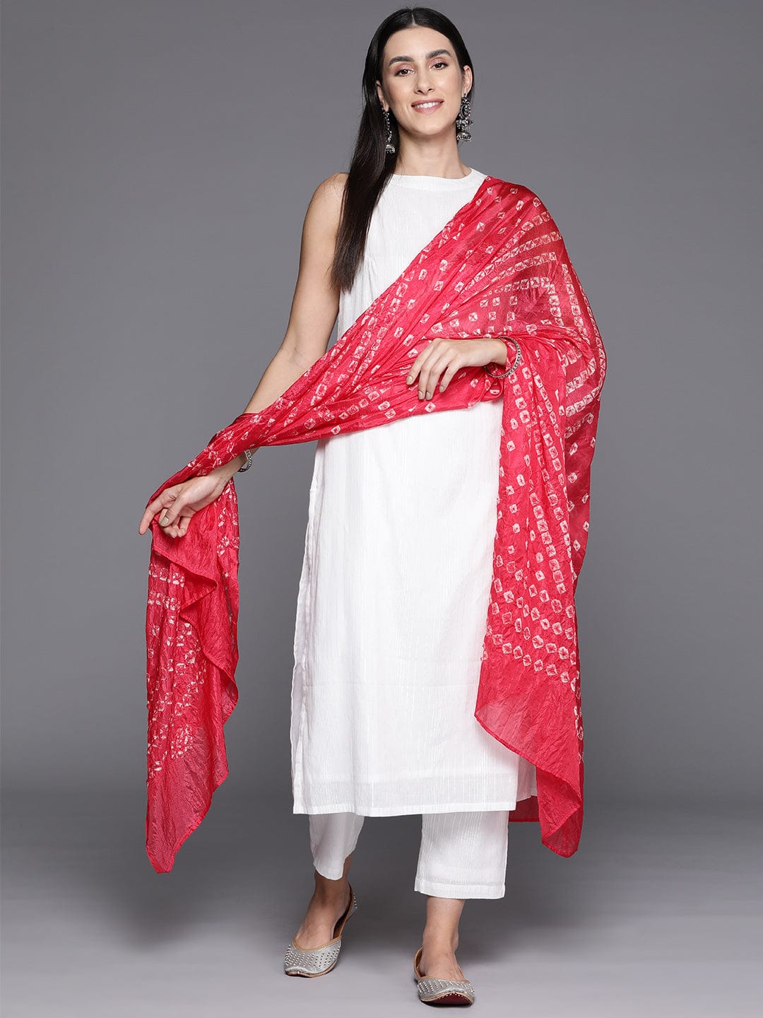 Pink Muslin With Embroidered Neck And Contrast Dupatta – Kalasheel